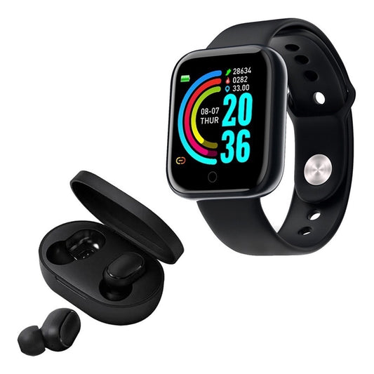 Combo smartwatch Y68 + Audífonos I12
